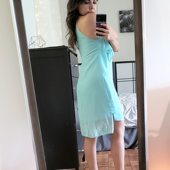 BCBGeneration Aqua Blue Hi Lo Slip Dress SZ M GUC - Picture 7 of 7